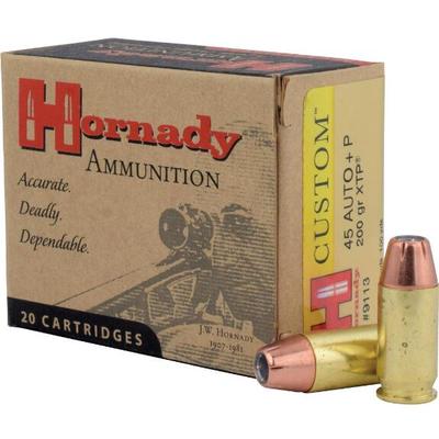 Hornady Ammo Custom 45 ACP+P 200 Grain JHP/XTP 20