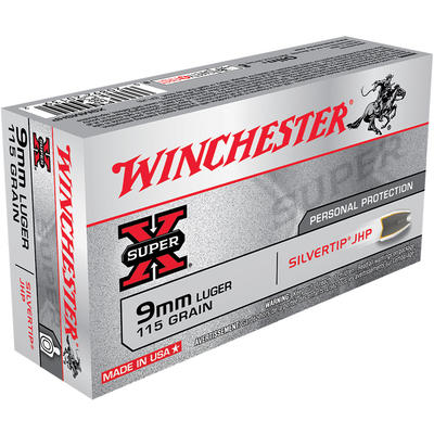 Winchester Ammo Super-X 9mm 115 Grain Silvertip HP