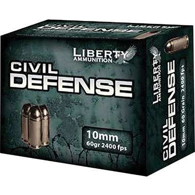 Liberty Ammo Civil Defense 10mm 60 Grain LF Fragme