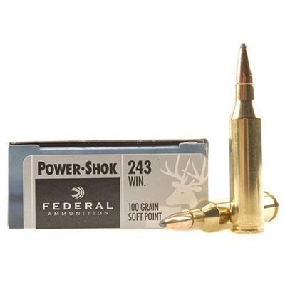 Federal Ammo Power-Shok 243 Winchester SP 100 Grai