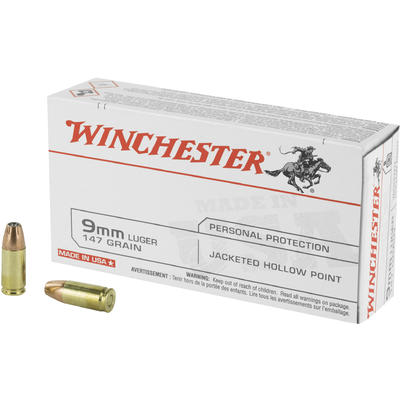 Winchester Ammo Best Value 9mm 147 Grain JHP 50 Ro