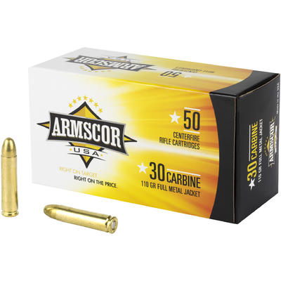 Armscor Ammo 30 Carbine 110 Grain FMJ 50 Rounds [F