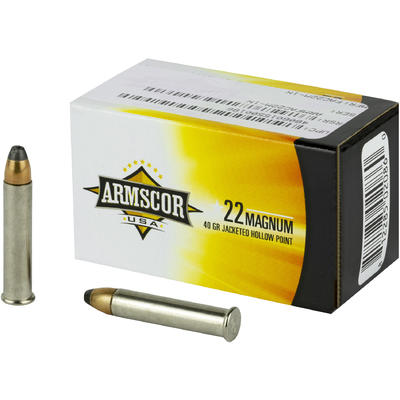 Armscor Ammo .22 Magnum (WMR) 40 Grain JHP 50 Roun
