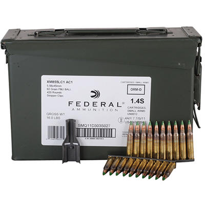 Federal Ammo XM 5.56x45mm (5.56 NATO) 62 Grain FMJ