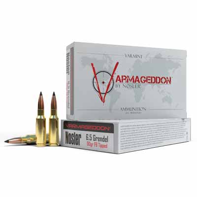 Nosler Ammo Varmageddon 6.5mm Grendel 90 Grain Fla