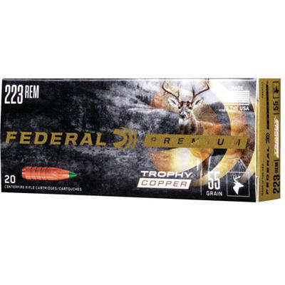 Federal Ammo 223 Remington 55 Grain Trophy Copper
