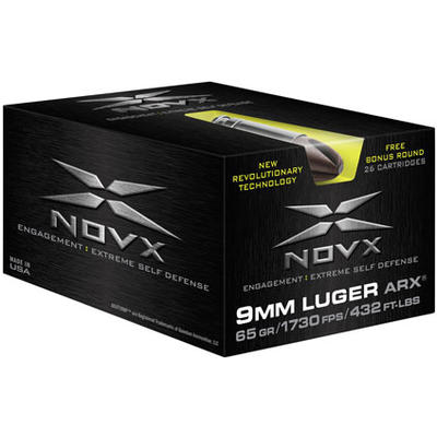 NovX Ammo Self-Defense 9mm 65 Grain ARX 26 Rounds