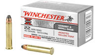Winchester Ammo 22 Winchester Mag JHP 40 Grain JJP