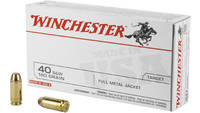 Winchester USA 40 S&W 180 Grain FMJ 50 Rounds