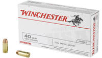 Winchester USA 40 S&W 165 Grain FMJ 50 Rounds