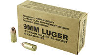 Remington 9mm Luger 115 Grain FMJ 50 Rounds [23959