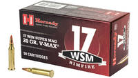 Hornady Ammo 17 Win Super Magnum 20 Grain V-Max [8