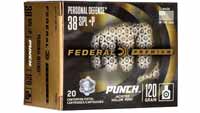 Federal Ammo Punch 38 Special+P 120 Grain JHP [PD3