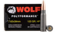 Wolf Ammo AK-47 7.62x39mm HP 123 Grain [762BHP]