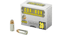 CorBon Ammo Self Defense 9mm+P JHP 115 Grain 20 Ro