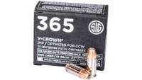 Sig Sauer Ammo V-Crown 9mm 115 Grain JHP [E9MMA1-3