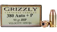 Grizzly Ammo 380 ACP+P 100 Grain JHP [GC38A1]