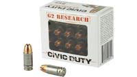 G2 Research Civic Duty 9mm 100 Grain HP [G00602]