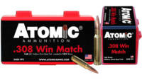 Atomic Ammo Match 308 Win (7.62 NATO) 168 Grain Ma