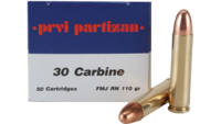 Prvi Partizan PPU Ammo 30 Carbine 110 Grain FMJ [P