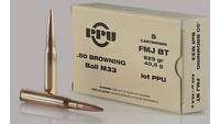 PPU Ammo Mil-Spec 50 BMG 625 Grain FMJBT [PPN50]